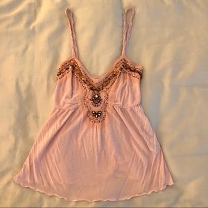 Castings Embellished Boho Tank, Size 2 (M)